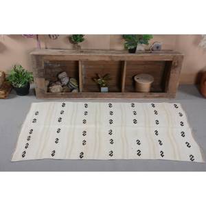 Alfombra turca vintage clásica de 3,3x6,1 pies, moderna, de látex de lana de retazos blancos y negros para dormitorio, alfombra Rectangular de diseño de pasillo - Product Image 1