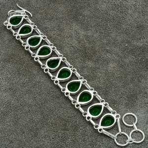 Bracelet Diopside en argent Sterling 925 fait à la main Bracelet de pierres précieuses en argent Sterling 925 bijoux de fête de mariage chrétien cadeau pour - Product Image 6