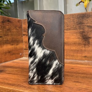 Cartera larga de piel de vaca auténtica personalizada de calidad superior para hombre, carteras plegables delgadas para tarjetas de crédito con bolsillos con cremallera para hombre - Product Image 2