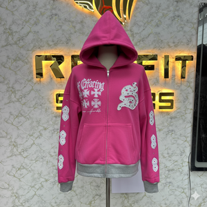 Haut fabricant client le plus demandé sweat à capuche zippé Puff imprimé fabriqué en usine prix bas sweats à capuche hommes sweats à capuche pour hommes - Product Image 5