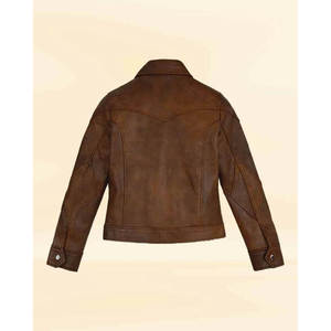 Chaqueta de Cuero Marrón de Selena Gomez - Product Image 3