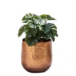 Jardinières d'intérieur en cuivre avec texture martelée pots métalliques élégants pour la décoration de la maison herbes succulentes ou plantes à feuillage - Product Image 6