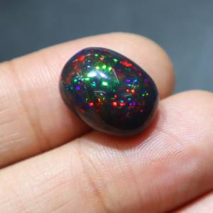 โอปอลดำเอธิโอเปียธรรมชาติทรงรีเจียระไนเรียบสำหรับทำเครื่องประดับ - Product Image 1