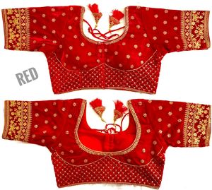 เสื้อเบลาส์ผ้า Velvate สำหรับงานแต่งงาน,เสื้อทำงานปักลายแบบหนา - Product Image 6