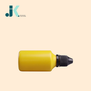 Botella redonda de embalaje de líquido de 100ml de alta calidad, soluciones OEM/ODM de LDPE amarillo y blanco para botellas de plástico M0315 - Product Image 1