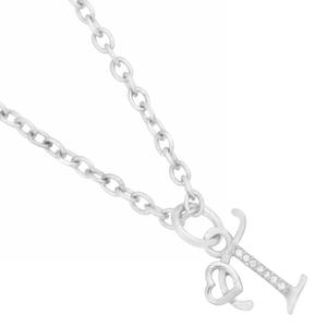 Colgante con inicial 'T' de Plata de Ley 925 para mujer, collar con colgantes finos certificados sin plomo ni níquel chapado en oro blanco CZ - Product Image 2