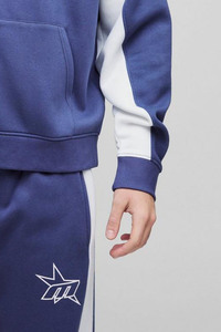 Hot Selling Custom Logo <b>Navy</b> Oversized Boxy Fit Homme Star Panelled Zip Through Hoodi for Men Cotton Blended New Design Hoodies - Product Image 6