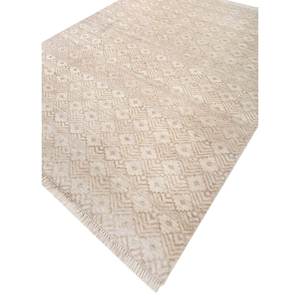 Alfombra de Lana Anudada a Mano Erbe AKWT-1119, Color Marfil, Estilo Kilim, Geométrica, para Decoración de Sala de Estar, Pasillo y Hogar - Product Image 2