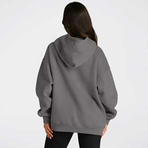 Sudadera con capucha de diseñador de gran tamaño en blanco para mujer, estilo callejero transpirable, sudaderas con capucha ajustadas holgadas informales con hombros caídos para mujer - Product Image 5
