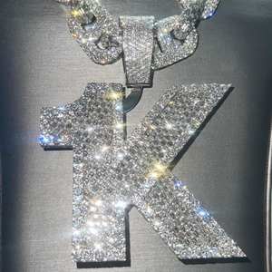 925 <b>Silver</b> Custom Letter <b>Name</b> Pendant Round Moissanite Diamond Hip Hop Jewelry Iced Out Charm <b>Name</b> <b>Necklace</b> Birthday Gift - Product Image 5