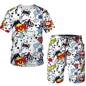 NEW 3D Cartoon Print Men's <b>T</b>-<b>shirt</b> Shorts Suit Summer Male Sportswear 2pc Set Hip Hop Tee Top Street Wear Men Clothing - Product Image 1