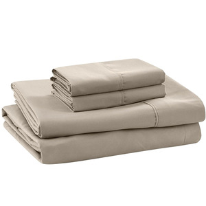 Haute qualité 100% draps de lit en bambou bio drap de lit en bambou naturel doux pur drap de lit 100% coton couleur unie - Product Image 4