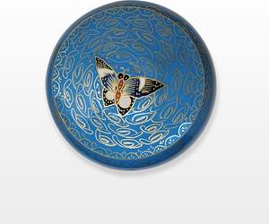 Urna de cremación Floral de mariposas azules en rosa, urna funeraria hecha a mano para adultos, sólida, asequible para cenizas humanas, urnas de tamaño personalizado - Product Image 4