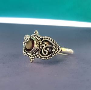 925พลอยโกเมนทำด้วยมือประณีตแหวนเงินสเตอร์ลิงเครื่องประดับสำหรับผู้หญิงสำหรับงานแต่งงาน - Product Image 2