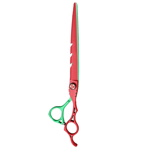 Wholesale Pet Grooming <b>Scissors</b> Red And Green Color Coated Stainless Steel <b>Dog</b> Grooming <b>Scissors</b> With Logo - Product Image 6