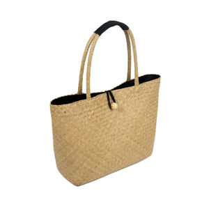 Bolsas de playa de algas marinas de estilo vintage con patrón de algodón a rayas hecho en Vietnam y forro con dos asas para ir de compras - Product Image 3