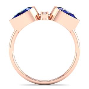 Bague REYES en argent sterling 925 avec saphir bleu de luxe et moissanite, certifiée GRA, bijoux fins pour femmes - Product Image 4