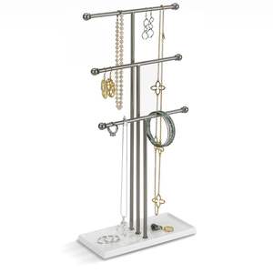 แท่นโชว์เครื่องประดับเพชรแบบปรับแต่งได้แท่นวางแบบห่วงคาดศีรษะห่วงรัดผมมงกุฏแหวนผ้าสำลีสร้อยข้อมือที่วางถาดชั้นเก็บของ - Product Image 4