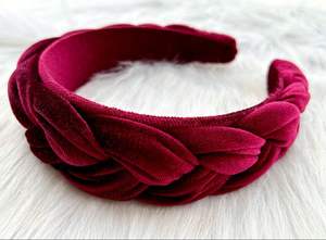 Bandeaux en velours de qualité supérieure tressés unis - Product Image 4