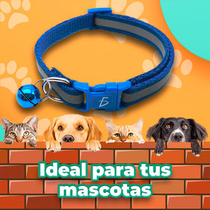 Collar Reflectante de Cuero de Lujo con Liberación Rápida, Campana Elegante y Estampados Modernos para Perros y Gatos, para Visibilidad Nocturna - Product Image 1