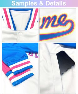 Veste rétro brodée avec LOGO personnalisé Veste universitaire de baseball brodée en cuir décontractée pour homme - Product Image 4