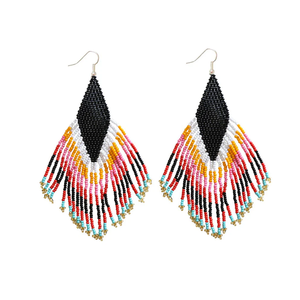 Pendientes de bordado con cuentas de semillas de estilo punk, pendientes de cuentas bordadas, pendientes de bordado con cuentas hechos a mano, personalización completa - Product Image 1