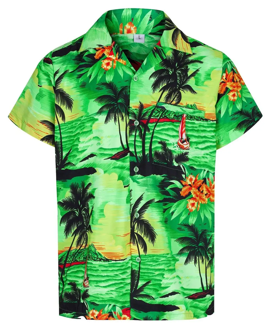 Schnell trocknend Herren sublimierte hawaiianische Sommerhemden individuelles Logo und Größe 100% Polyester Strandbekleidung hawaiianische Hemden individuell angepasst
