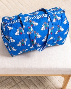 Sac de sport matelassé personnalisé pour femmes, style bohème, bloc à main, imprimé avec motif épagneuls, toile pour voyage - Product Image 1