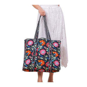 Open Closure Embroidered <b>Tote</b> Bag Custom Logo Portable Canvas Polyester Lining for All Seasons-Winter Spring Summer Autumn - Product Image 1