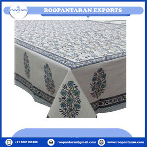 Mantel estampado en bloque hecho a mano de alta calidad, último diseño del fabricante indio, venta artesanal de algodón puro - Product Image 4