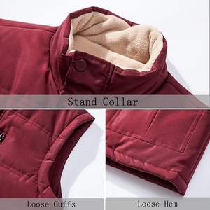 Chaleco de abrigo de invierno informal para hombre 2025 con forro polar acolchado de algodón cierre de cremallera chaqueta sin mangas a prueba de viento - Product Image 6