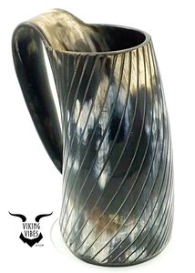 Taza de cuerno vikingo para beber ecológica, diseño náutico, estilo Animal, grabado, acabado pulido, artesanía Natural - Product Image 6