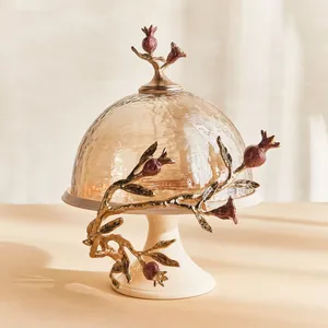 Soporte de pastel de taza de Metal de alta calidad, Pedestal de exhibición de pastel de boda de mármol de madera, seguro para alimentos, venta al por mayor con embalaje de bolsa OPP - Product Image 6