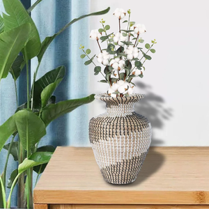 กระถางดอกไม้สานแบบชนบททำในประเทศเวียดนามวัสดุที่เป็นมิตรต่อสิ่งแวดล้อมสำหรับตกแต่งบ้านและตกแต่งโต๊ะอาหารขายส่ง - Product Image 6