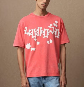 เสื้อยืดผู้ชายคุณภาพพรีเมียม ผลิตโดย OEM ผ้าฝ้าย 100% ทรงโอเวอร์ไซส์ ไหล่ตก ล้างสีแบบสโตนวอช พิมพ์ลายกราฟิก 240 GSM - Product Image 4