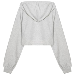 Sweat à capuche en polaire polaire chaud et léger pour femmes, sweats brodés avec cordons de poche kangourou, teint uni - Product Image 2