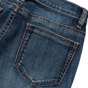 Jean évasé droit personnalisé pour femmes, taille haute, pantalon en denim à jambes minces et larges, perforé et délavé - Product Image 6