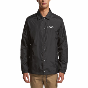 Vente en gros Logo personnalisé imperméable respirant polyester hiver hommes entraîneurs vestes avec fermeture éclair meilleure qualité - Product Image 1