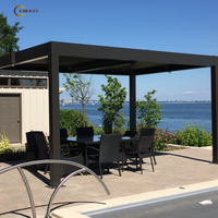Pergola rétractable en aluminium avec revêtement en poudre KAKADU, avec télécommande motorisée pour jardin et usage extérieur 694-220