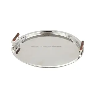 Bandeja de Metal Hecha a Mano de Estilo Vintage, Bandeja de Metal Hecha a Mano para Decoración del Hogar, Bandeja de Metal Base, Fabricada por Zahid Exports, Gran Mayorista, Segura - Product Image 5