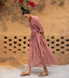 เดรสคลุมเอวพิมพ์ลายของผู้หญิงสำหรับฤดูร้อน2023ดีไซน์แต่งระบายเทคนิคการทอแบบธรรมชาติขายดี - Product Image 3