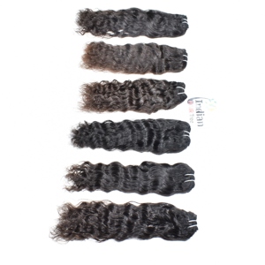 Manufacturers Cuticle Aligned Wholesale Raw Indian Temple Human Hair Bundles Curly Single Donor Natural Color black Extensions - Product Image 2