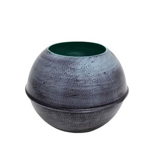 Iron Round Flower <b>Vase</b> Light Green Wood <b>Texture</b> Plating Flower Pot for Wedding & Table Top and Home Decoration - Product Image 2