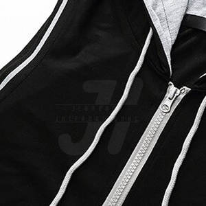 Sudadera con capucha sin mangas de algodón 100% para hombre de alta calidad, ropa ligera para exteriores para invierno, patrón sólido - Product Image 5