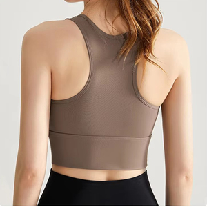 Wholesale Women High Neck Sports Bra Crop Top Seamless <b>Padded</b> Workout Tank <b>for</b> Gym, Yoga, and Fitness - Product Image 4