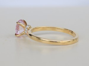 Bague de laboratoire en saphir rose pour femme Bague en argent saphir Cadeau pour elle Bague ovale en argent sterling 925 Cadeau spécial fête des mères pour maman - Product Image 4