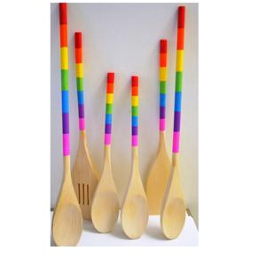 SERVIDOR DE ENSALADA DE MADERA DE Mango JUEGO DE 2 HECHO A MANO ÚNICO KETCHENWAR - Product Image 3