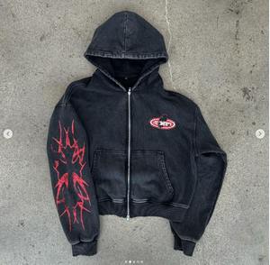 Sweat à capuche zippé pour homme 100% coton lourd avec lavage à l'acide Style très vendu avec personnalisation complète Sweat à capuche zippé pour homme - Product Image 6