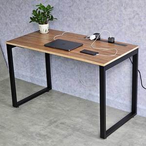 ZDesk ZD002 <b>Computer</b> <b>Desk</b> with Integrated Sliding Power Rail Rectangular Iron Legs Plywood Wood Frame - Product Image 5