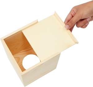 Couvercle de boîte à mouchoirs en bois non fini pour les arts et l'artisanat, décoration intérieure (5x5.5 po, lot de 2) - Product Image 4